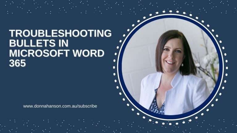 Troubleshooting bullet point issues Word 365